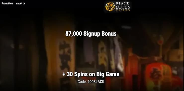 An image of Black Lotus Casino, one of the best real money baccarat sites.